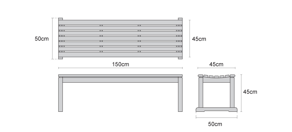 Tavistock Teak 3 Seater Backless Garden Bench 1.5m